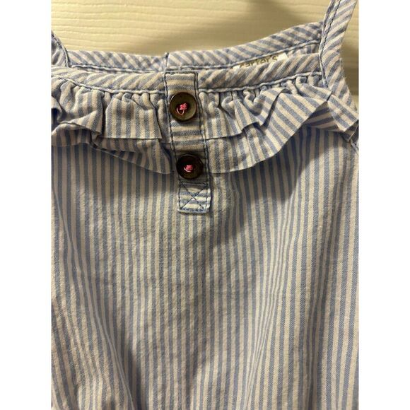 Carters blue and white Striped Toddler 12 month Romper - Picture 3 of 4